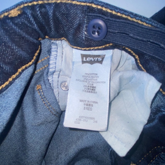 Levis 710 Jeans Size 8 Reg Girls Super Skinny Stretch Blue Denim Dark Wash - Picture 13 of 16